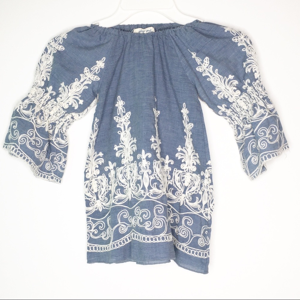 INDIGO SOUL KIDS Embroidered Boho Tunic Girl Sz 5